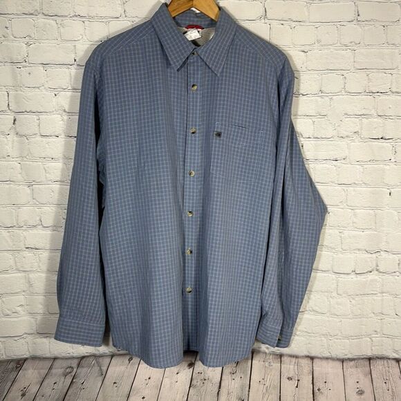 The North Face Mens Modal Blue Gray Plaid Long Sleeve Shirt size M Medium - Picture 1 of 10